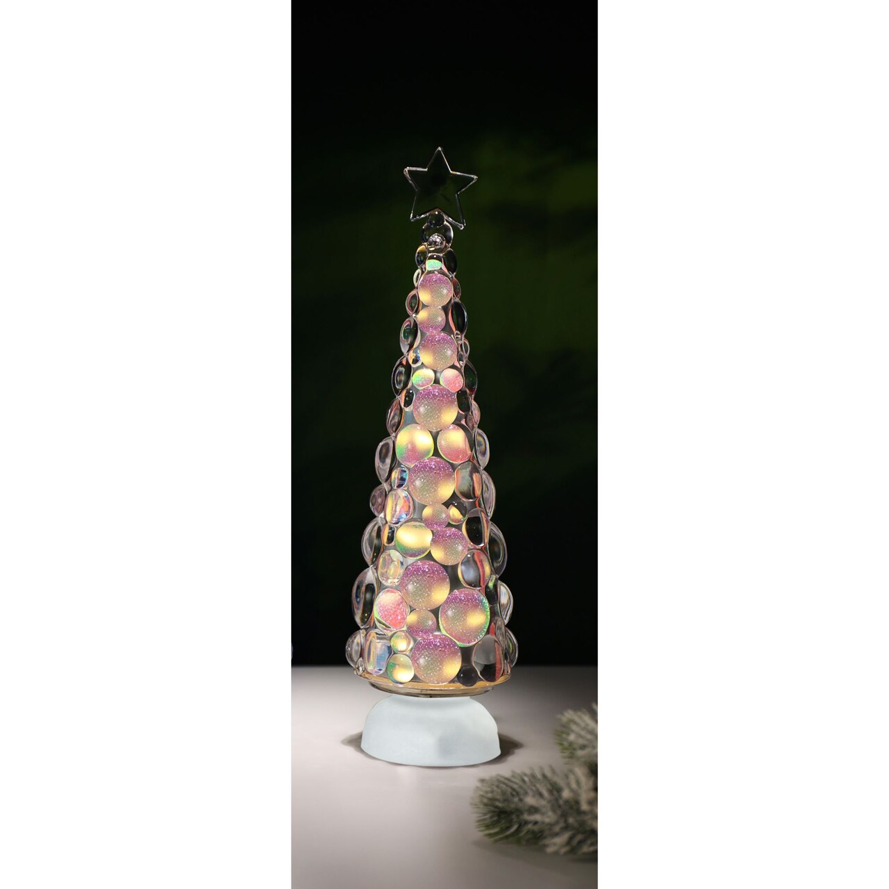Icy Giftware LED Lighted Christmas Ornament Tree Decoration - 15" - Gold and Pink - Set of 2